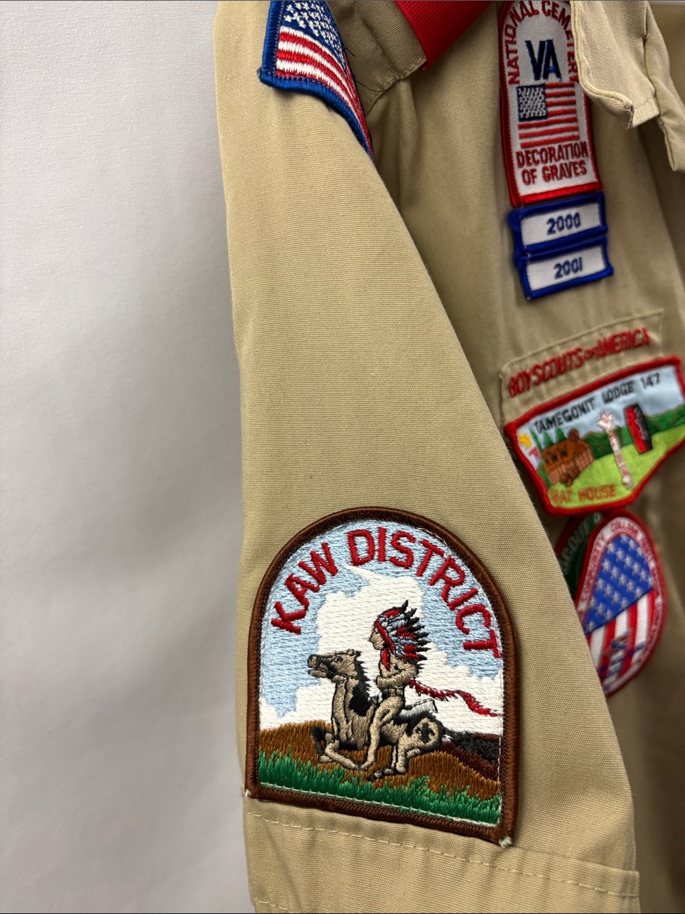 Boy Scouts of America Uniform Blouse Women's XL (42-44) Beige Patches Den Leader - Picture 5 of 7